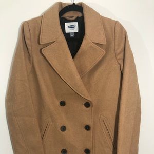 Old Navy Camel Coat: 40% Wool